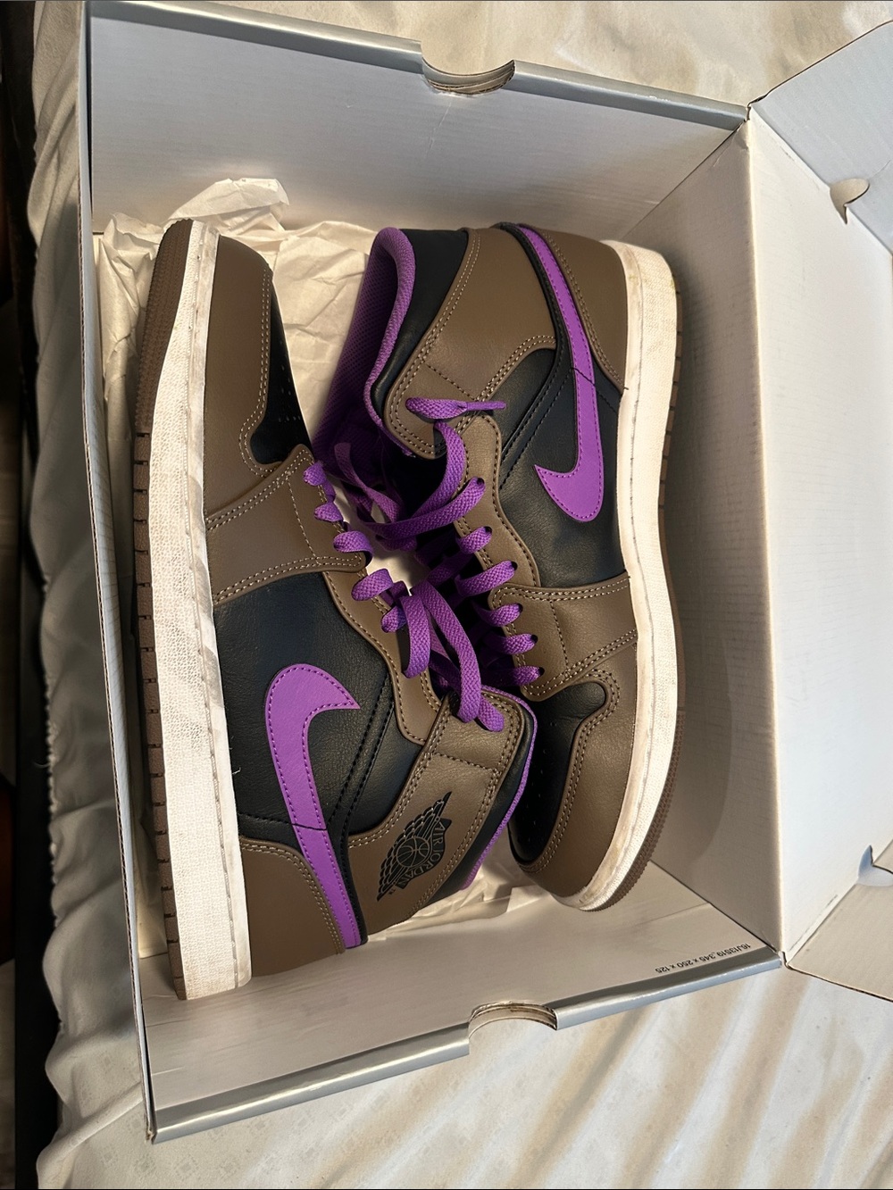 Nike Men's High-Top Sneakers in Brown, Black & Purple